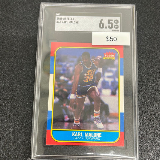 1986-87 NBA Fleer Karl Malone SGC 6.5