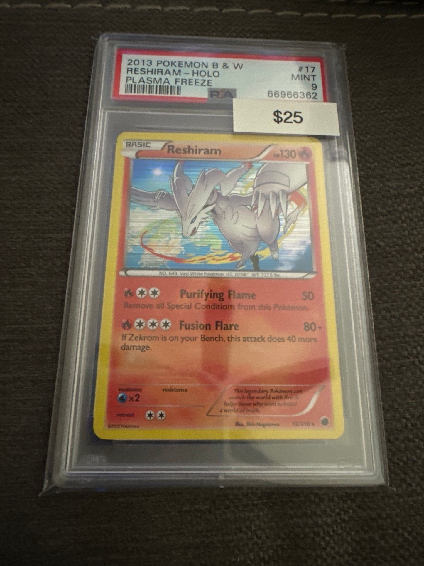 Pokemon Reshiram holo 17/116 PSA 9