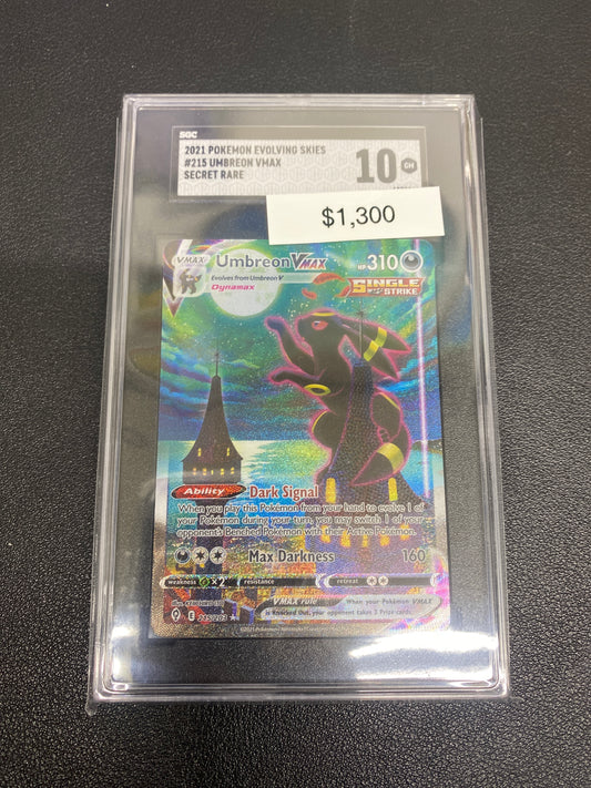 Pokémon Umbreon VMAX Evolving Skies Alt Art 215/203 SGC 10