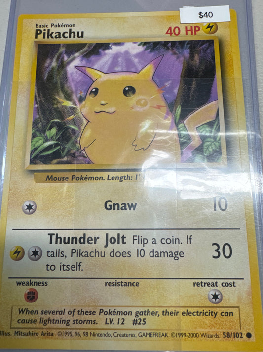 Pokemon Pikachu 58/102 jumbo card