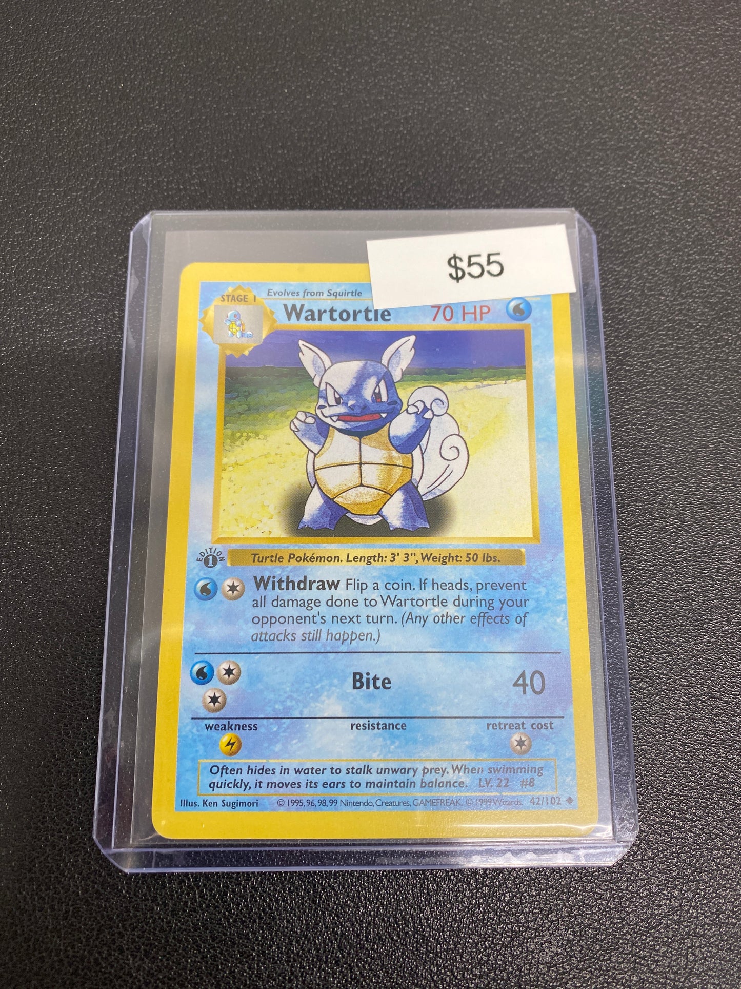 Pokémon Wartortle Base Set 1st Edition Shadowless 42/102