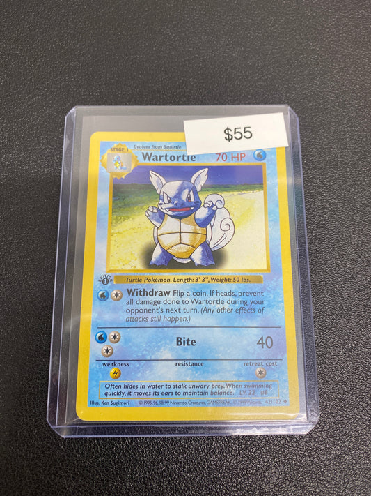 Pokémon Wartortle Base Set 1st Edition Shadowless 42/102