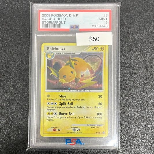 Pokémon Raichu (Stormfront) 8/100 PSA 9