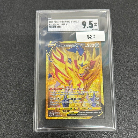 Pokémon Zamazenta V Sword & Shield Secret Rare 212/202 SGC 9.5