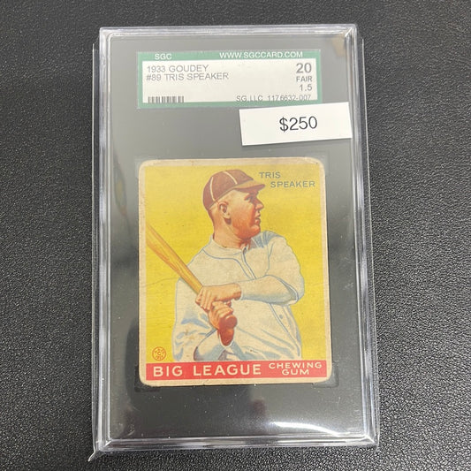 1933 MLB Goudey Tris Speaker SGC 1.5