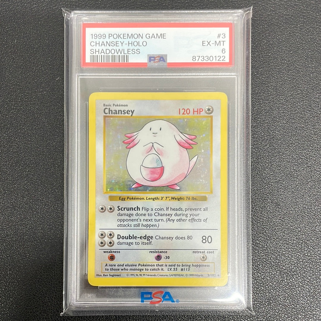 Pokémon Shadowless Chansey (Base Set) 3/102 PSA 6