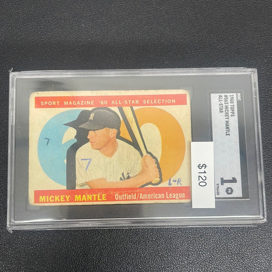 1960 MLB Topps Mickey Mantle All-Star SGC 1