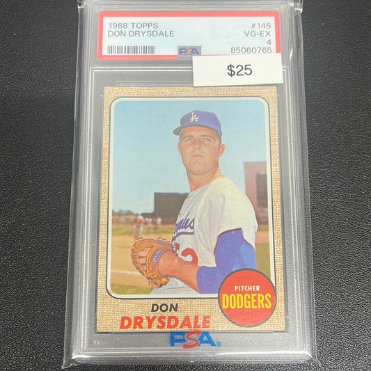 1968 MLB Topps Don Drysdale PSA 4