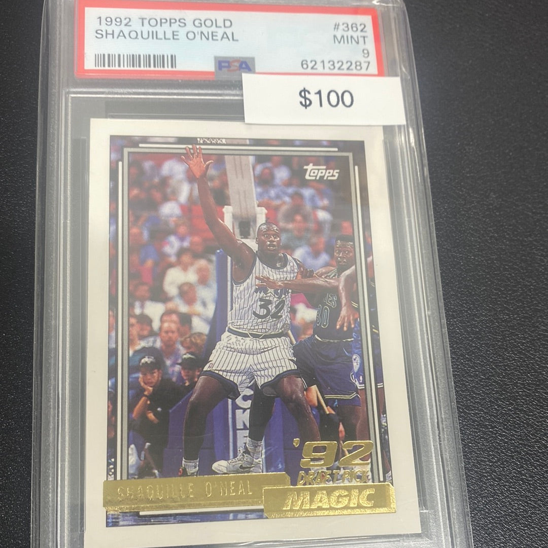 1992 Topps Gold Shaquille O’Neal PSA 9