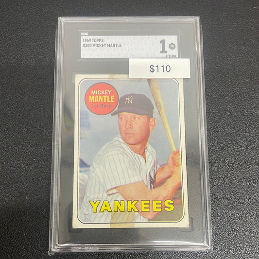 1969 MLB Topps Mickey Mantle SGC 1