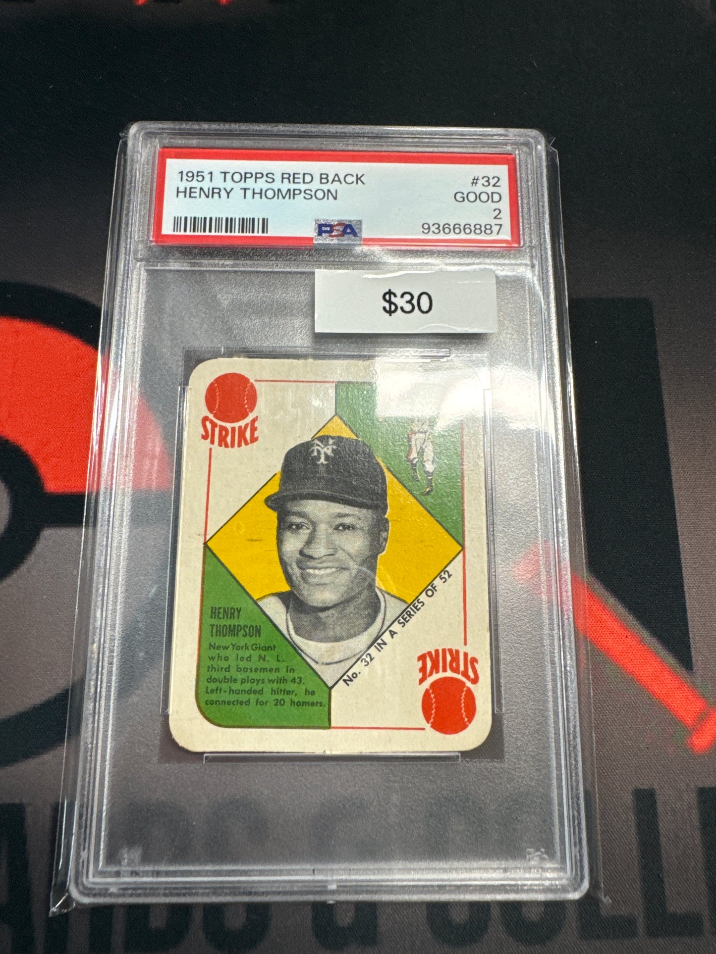 1951 Topps Red Back Henry Thompson PSA 2