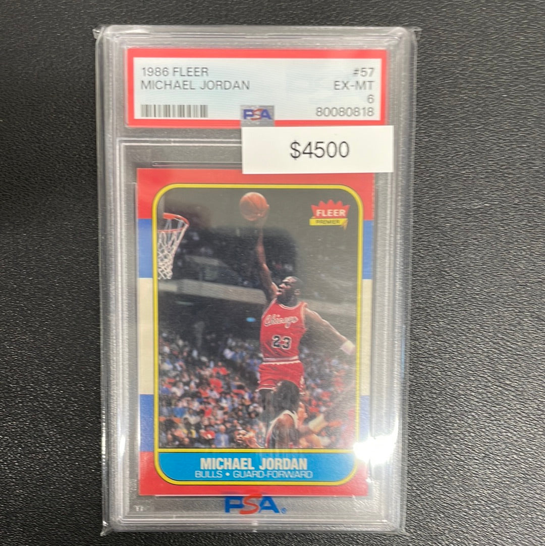 1986 NBA Michael Jordan Fleer PSA 6