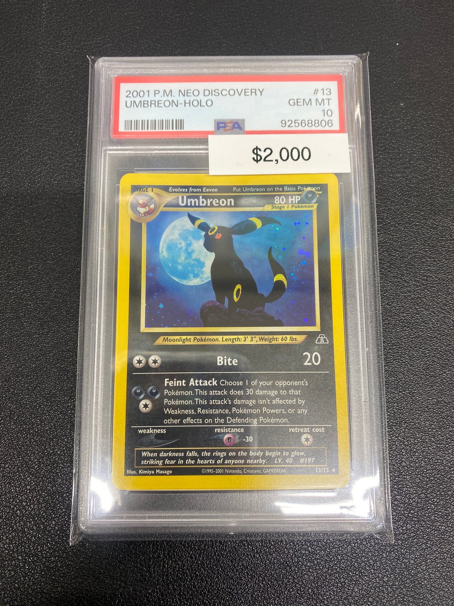 Pokémon Umbreon Neo Discovery Holo 13/75 PSA 10