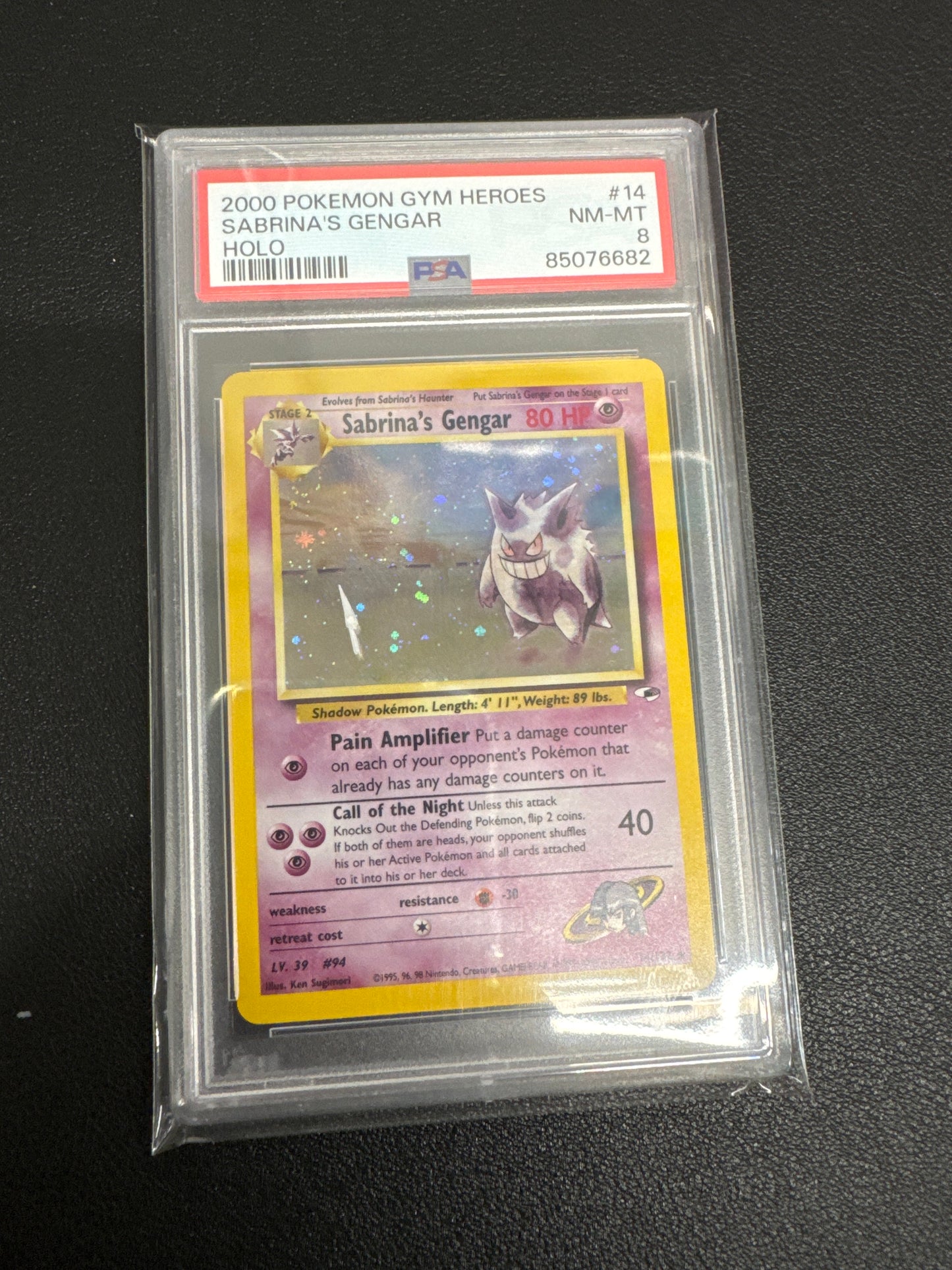 Pokemon Sabrina’s Gengar 14/132 PSA 8