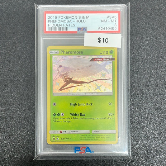 Pokémon Pheromosa Hidden Fates SV5/SV94 PSA 8