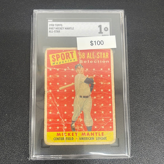 1958 MLB Topps Mickey Mantle All-Star SGC 1