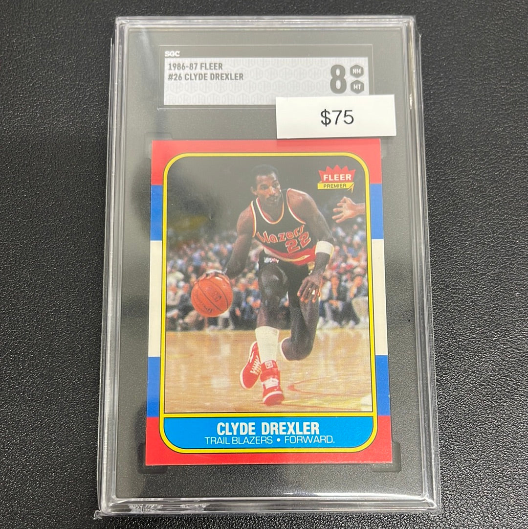 1986-87 NBA Fleer Clyde Drexler SGC 8