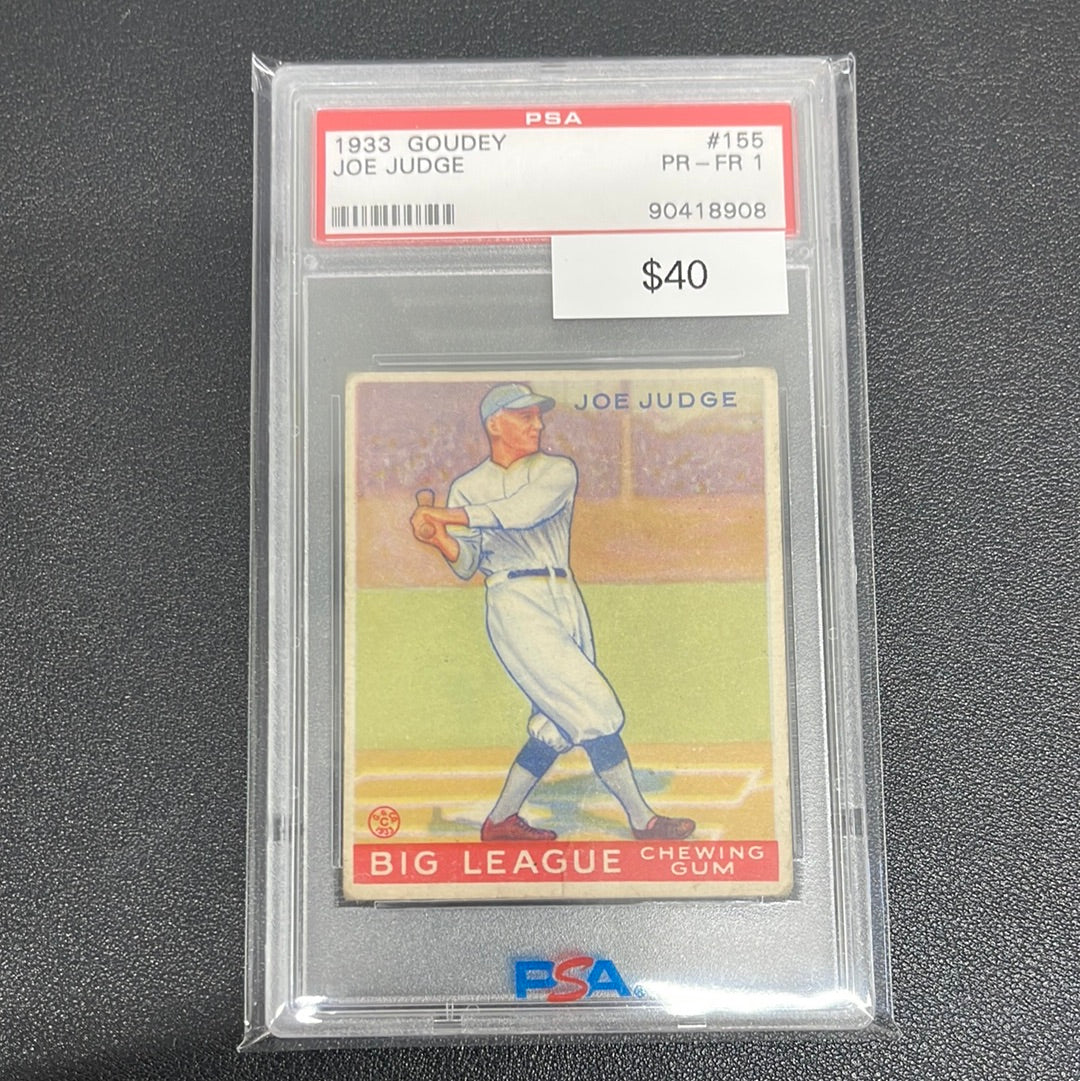 1933 MLB Goudey Joe Judge PSA 1