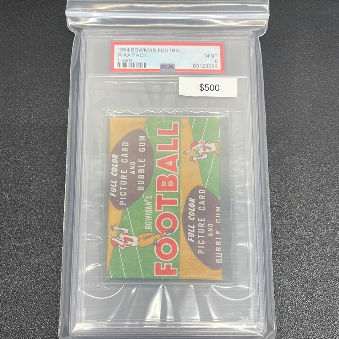 1954 Bowman Football Wax Pack 1 cent PSA 9