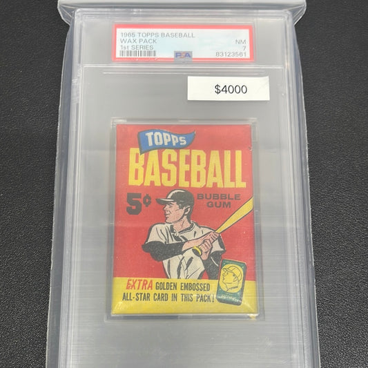 1965 MLB Topps Baseball Wax Pack 1st Series PSA 7