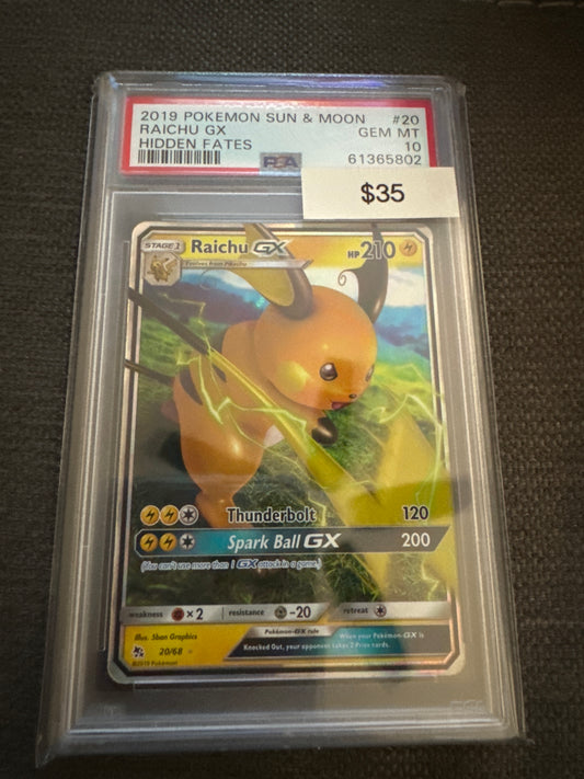 Pokemon Raichu GX 20/68 PSA 10