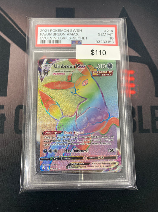 Pokémon Umbreon VMAX Evolving Skies Secret 214/203 PSA 10