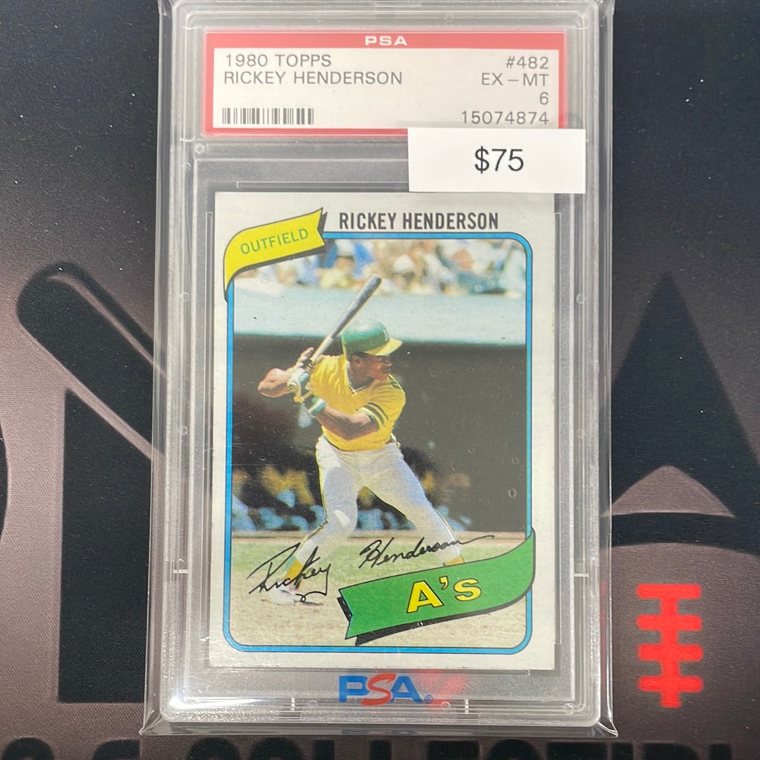 1980 MLB Topps Rickey Henderson PSA 6