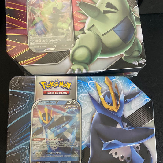 Pokémon Tyranitar or Empoleon V tin