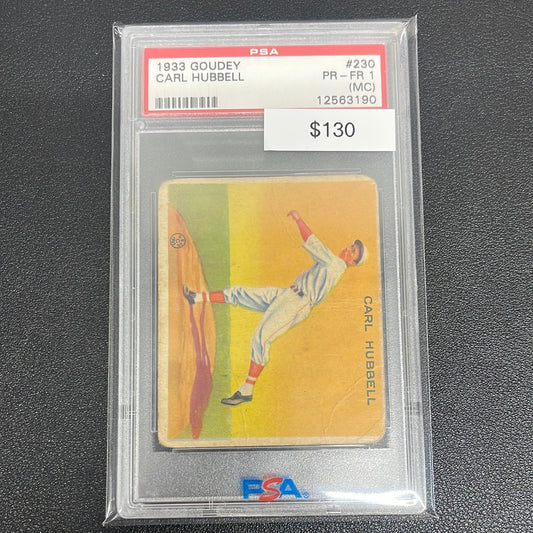 1933 MLB Goudey Carl Hubbell PSA 1