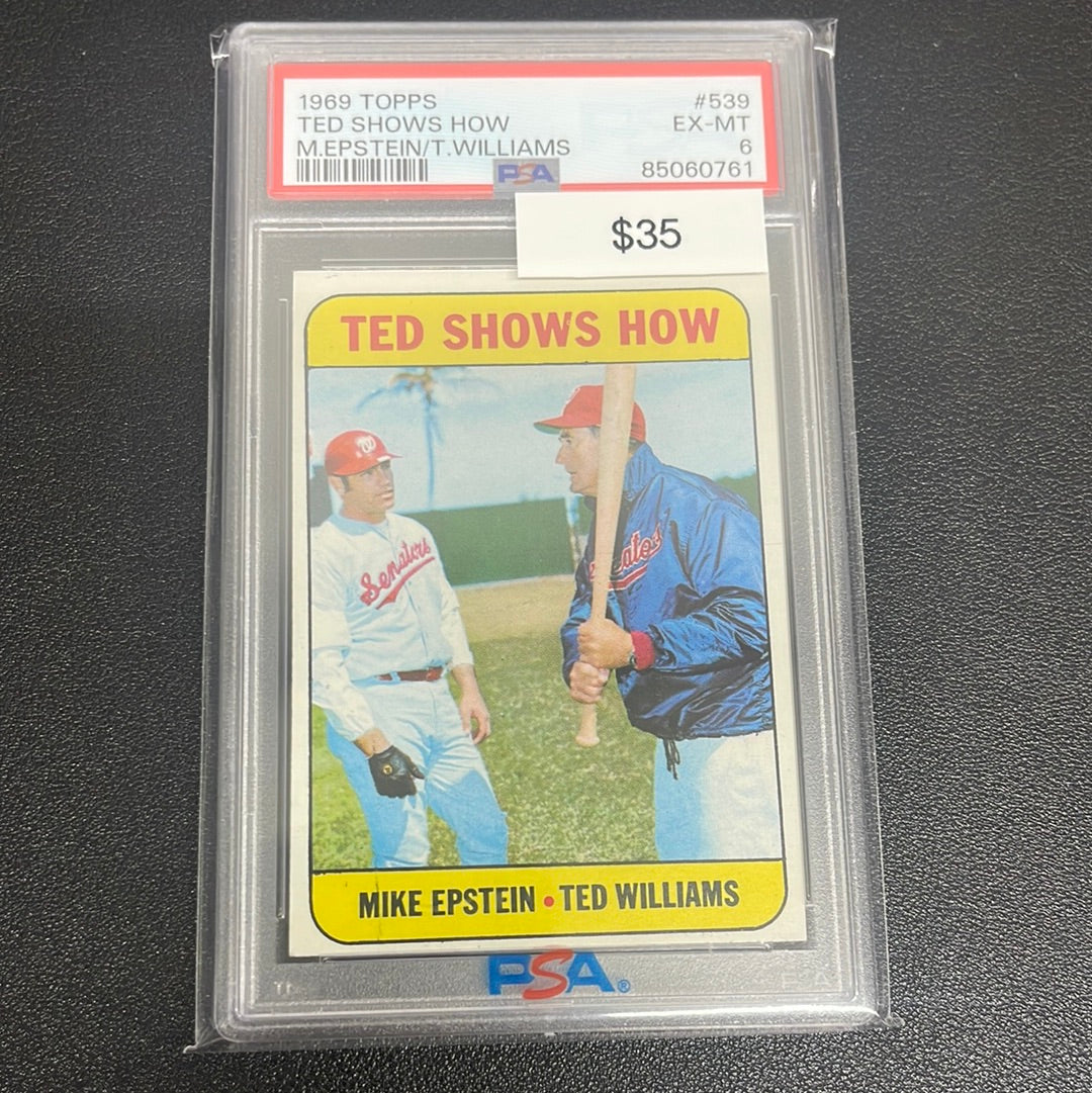 1969 MLB Topps Mike Epstein Ted Williams Ted Shows How PSA 6