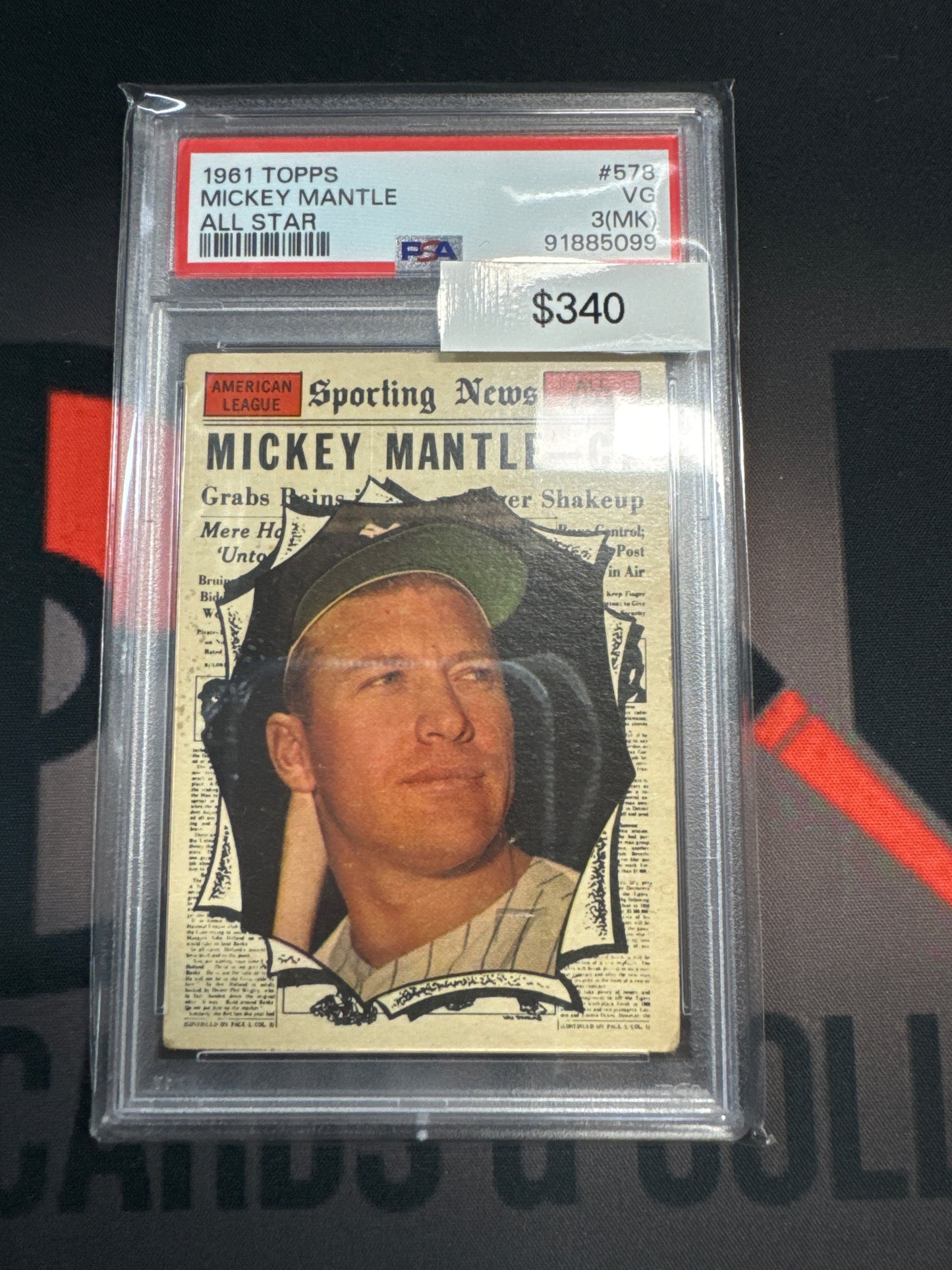 1961 Topps Mickey Mantle All Star PSA 3