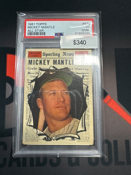 1961 Topps Mickey Mantle All Star PSA 3