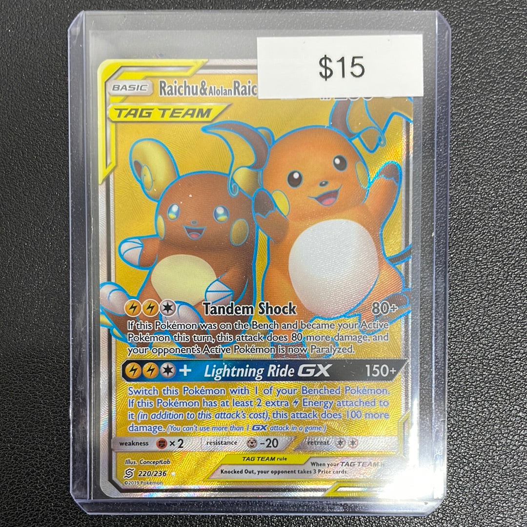 Pokémon Raichu & Alolan Raichu Full Art (Unified Minds) 220/236