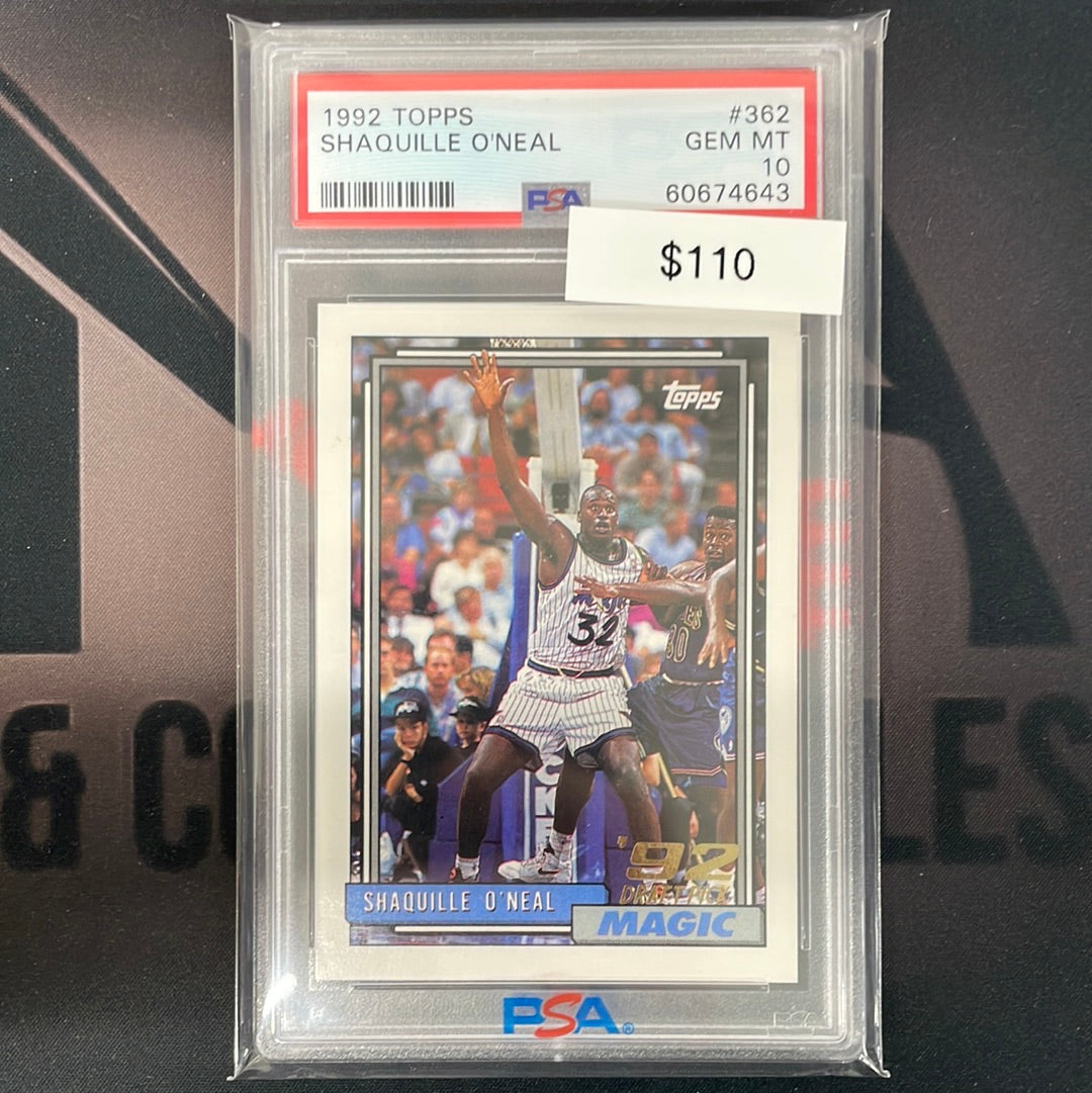 1992 NBA Shaquille O’Neal Topps Rookie Draft Pick PSA 10