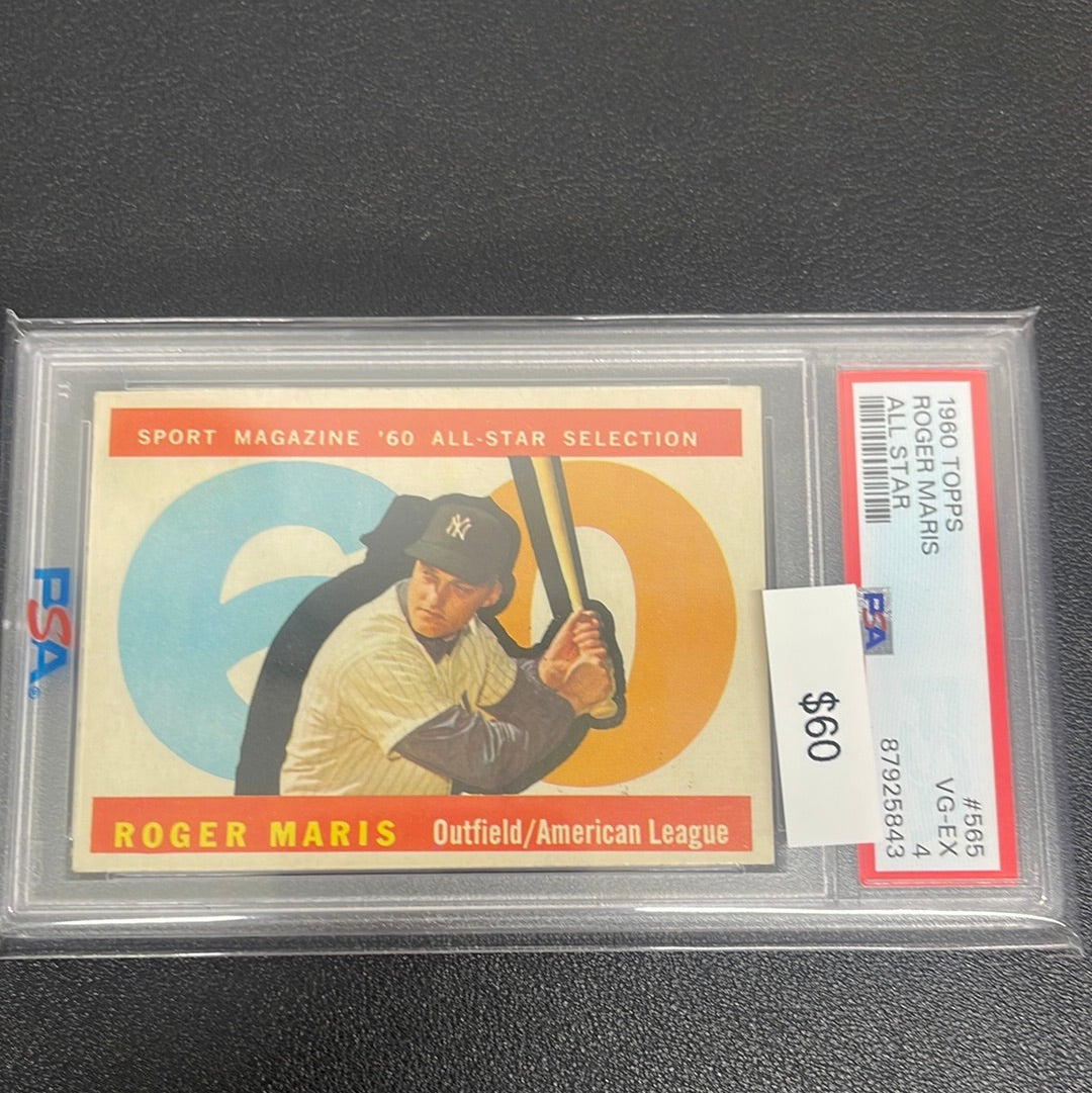 1960 MLB Topps Roger Maris All Star PSA 4