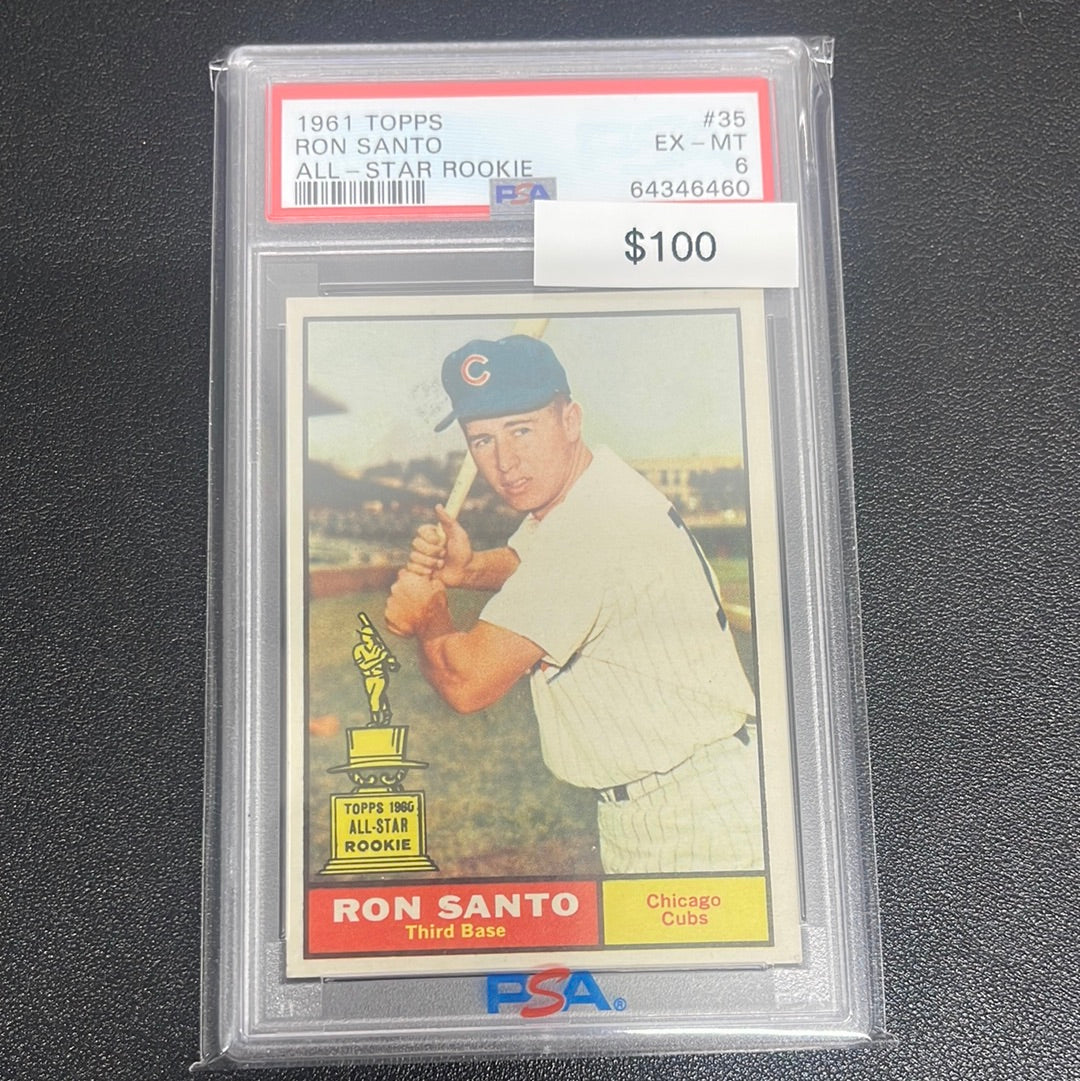 1961 MLB Topps Ron Santo All-Star Rookie PSA 6