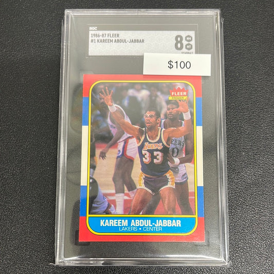 1986-87 NBA Fleer Kareem Abdul-Jabbar SGC 8