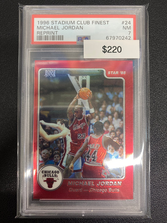 1996 Stadium Club Finest Michael Jordan Reprint PSA 7