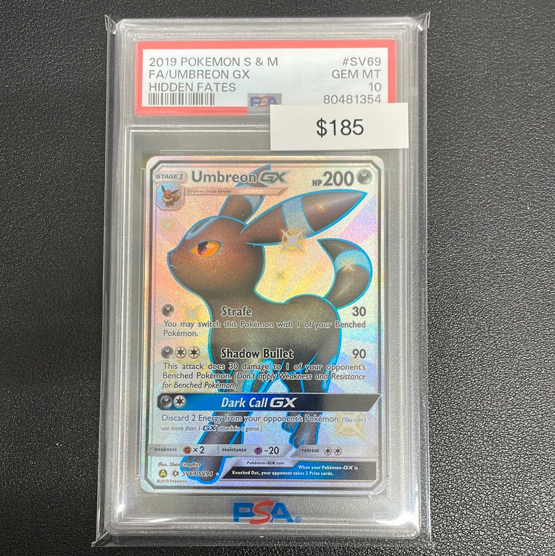 Pokémon Umbreon GX Shiny Vault (Hidden Fates) SV69/SV94 PSA 10