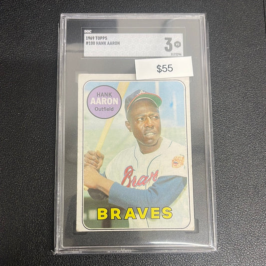 1969 MLB Topps Hank Aaron SGC 3