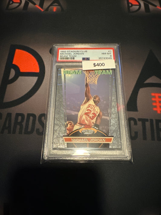 1992 Michael Jordan Stadium Club Beam Team PSA 8