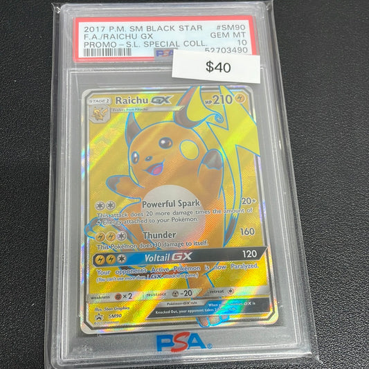 Pokémon Raichu GX SM90 PSA 10