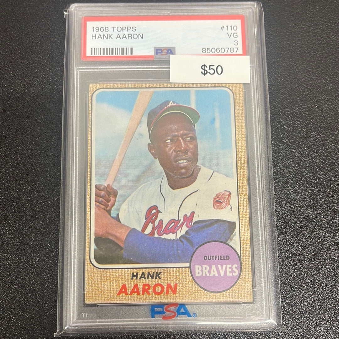 1968 MLB Topps Hank Aaron PSA 3