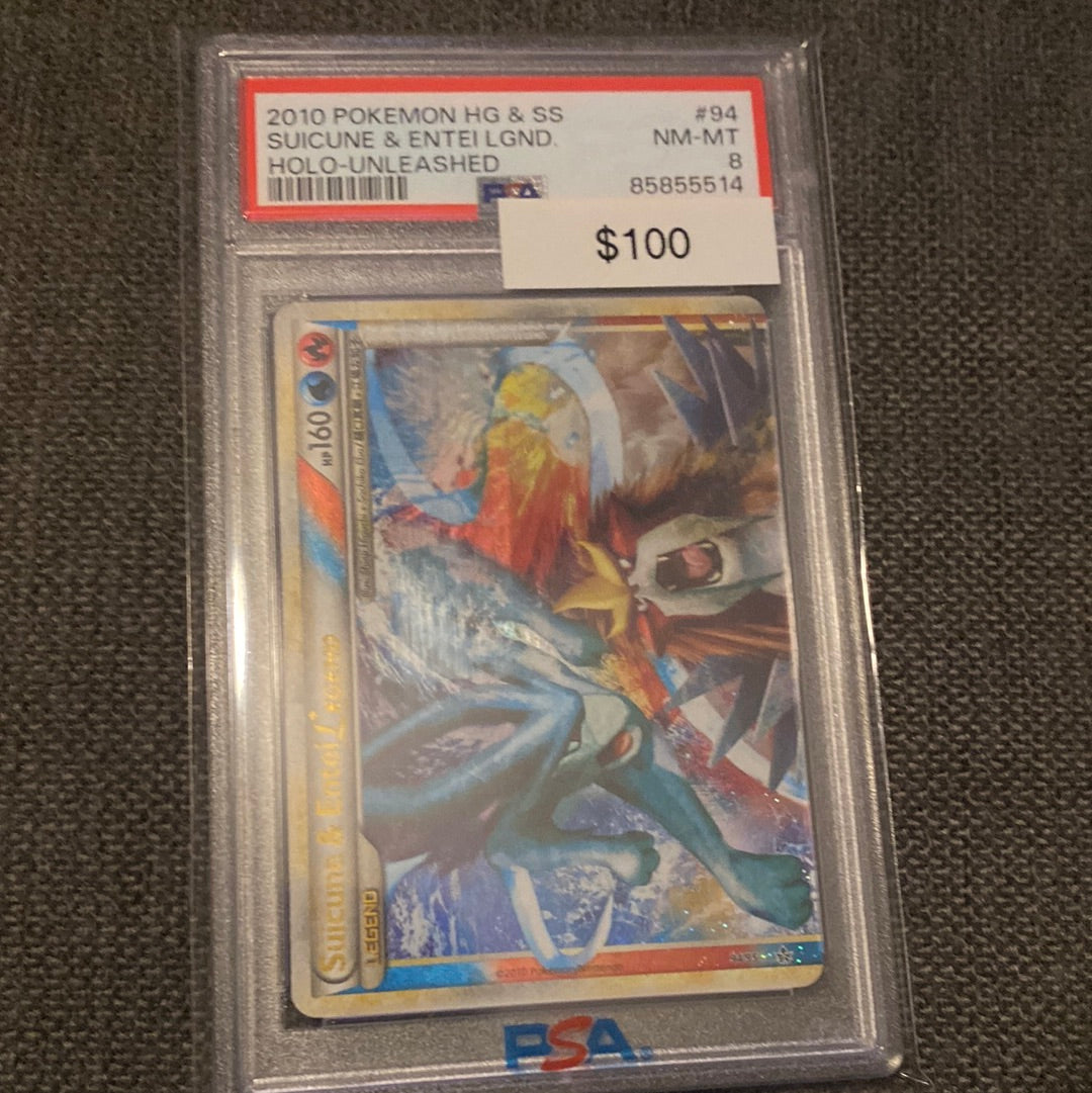 Pokémon Suicune & Entei Legend 94/95 PSA 8