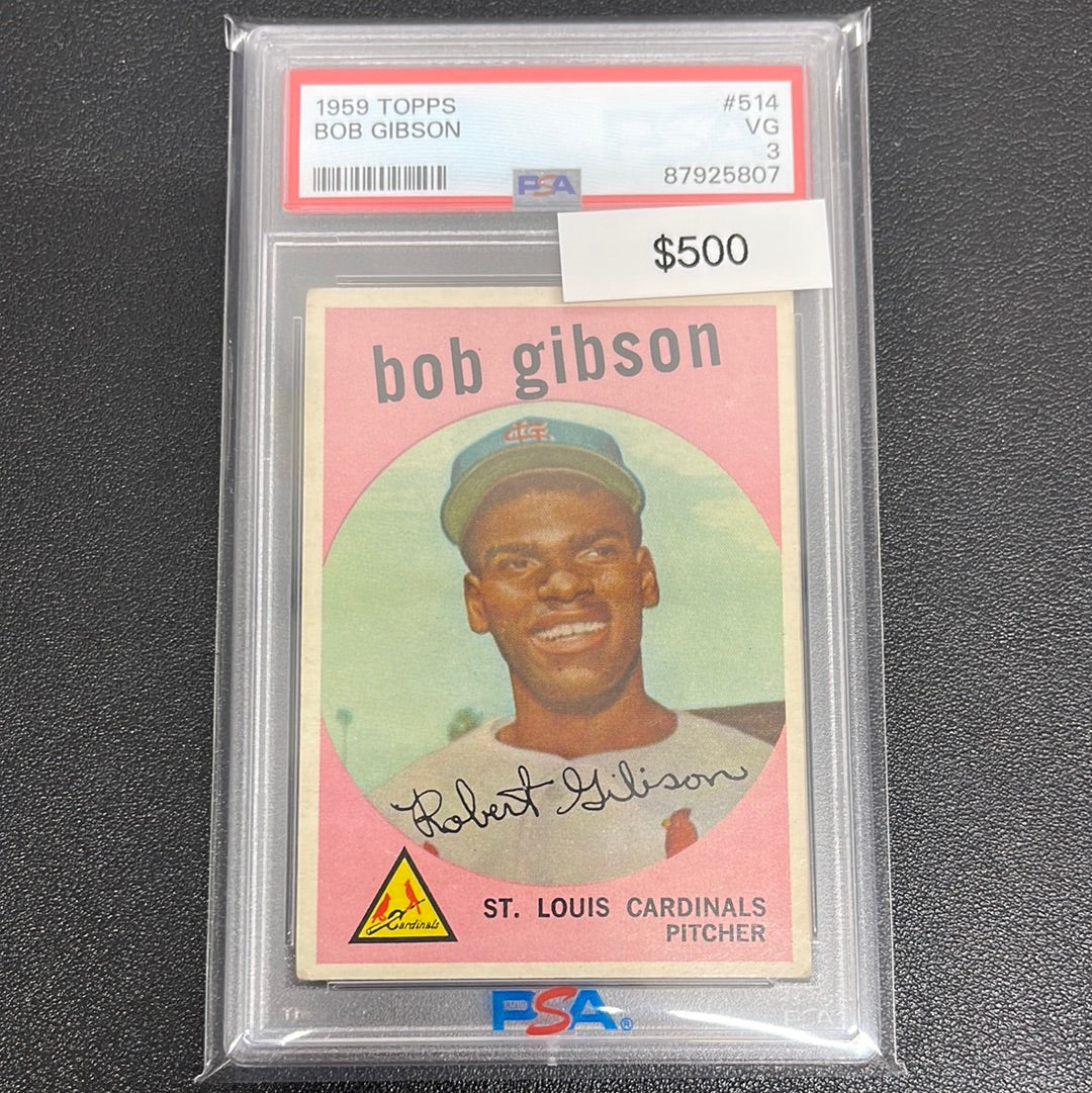 1959 MLB Topps Bob Gibson Rookie PSA 3