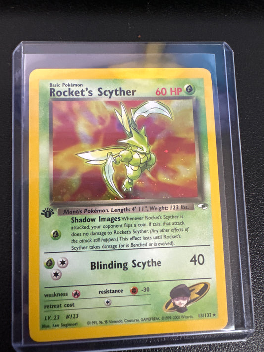 Pokemon Rocket’s Scyther 1st edition Holo 13/132