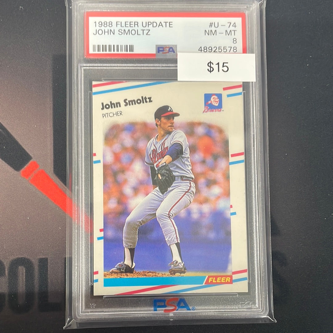 1988 MLB John Smoltz Fleer Update PSA 8