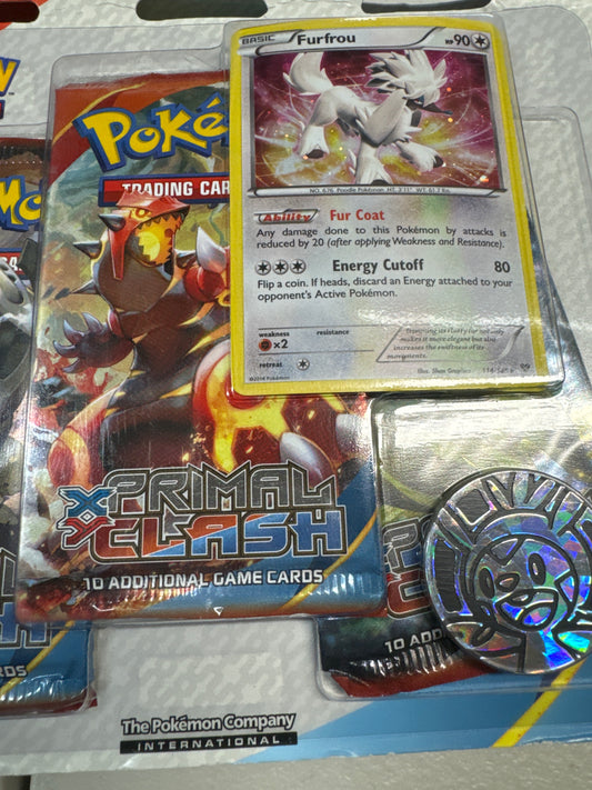 Pokemon Primal Clash 3 pack blister with promo