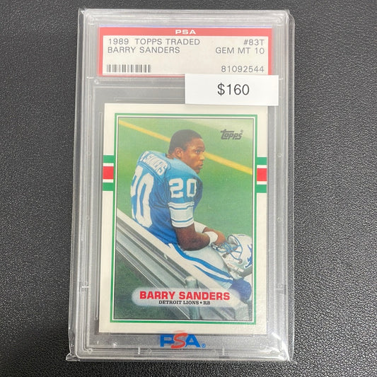 1989 Topps Traded Barry Sanders Rookie PSA 10