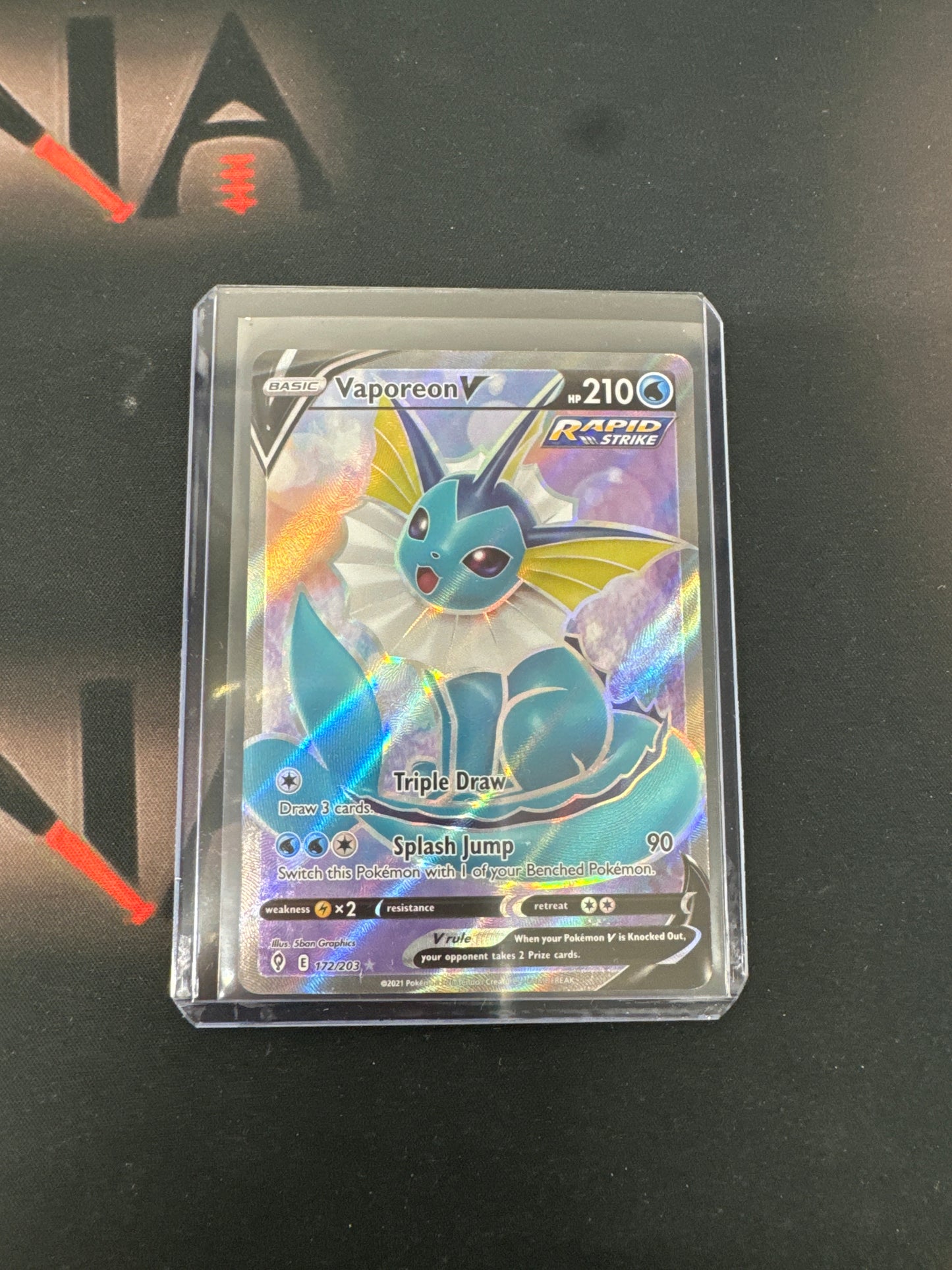 Pokemon Vaporeon V Evolving Skies Full Art 172/203